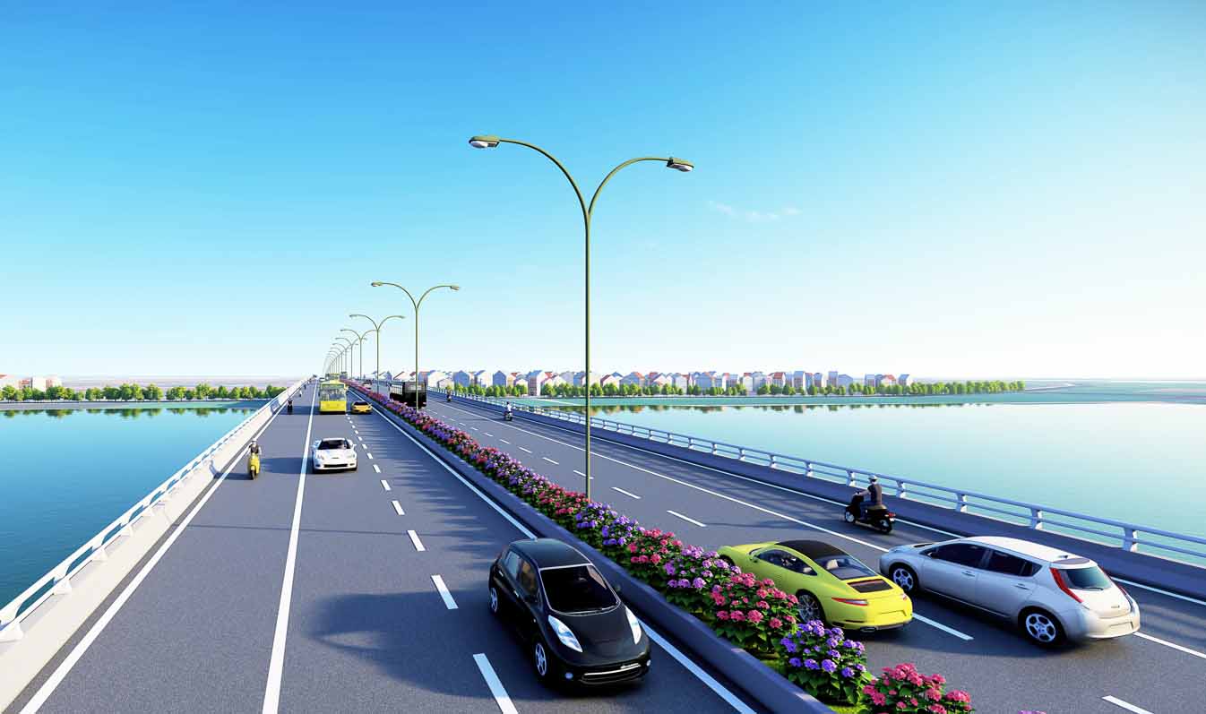 Phối cảnh dự án cầu Kênh Vàng nối Bắc Ninh - Hải Dương. Ảnh: Chủ đầu tư