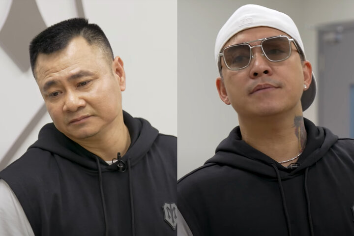 Tuấn Hưng và NSND Tự Long tại show Anh trai vượt ngàn chông gai. Ảnh: Nhà sản xuất