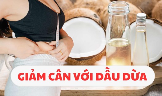 Bật mí cách sử dụng dầu dừa giúp giảm cân, đốt cháy mỡ thừa. Ảnh đồ họa: Tuệ Nhi