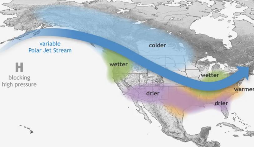 Tac dong dien hinh cua thoi tiet mua dong La Nina. Anh: Co quan Quan ly Khi quyen va Dai duong quoc gia My NOAA