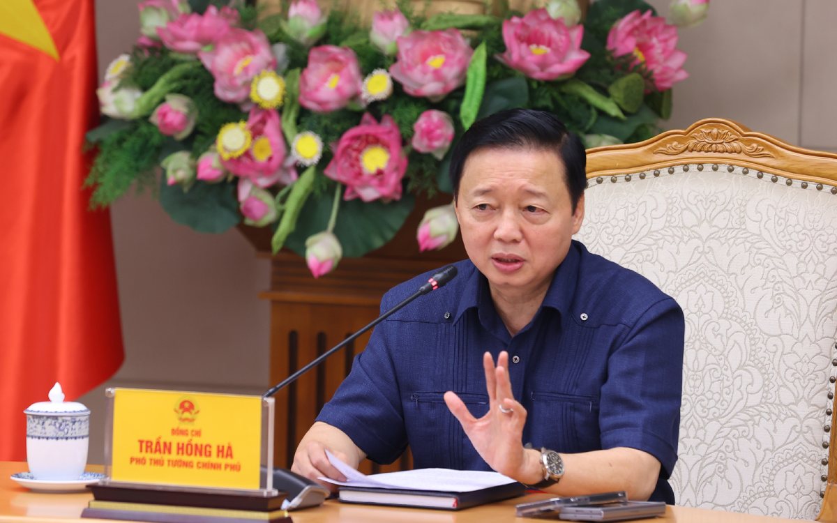 Phó Thủ tướng Chính phủ Trần Hồng Hà chủ trì cuộc làm việc. Ảnh: Minh Khôi