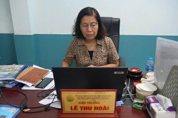 ba Le Thu Hoai, Hieu truong truong Mam non Duc Thuong (Hoai Duc, Ha Noi)