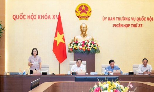Toàn cảnh phiên họp của Ủy ban Thường vụ Quốc hội cho ý kiến về dự thảo Luật Việc làm (sửa đổi). Ảnh: Gia Hân