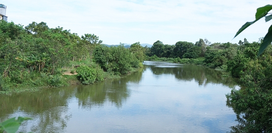 Vinh River, where a woman put her newborn baby in a styrofoam box and let it float. Photo: Ngoc Tuan