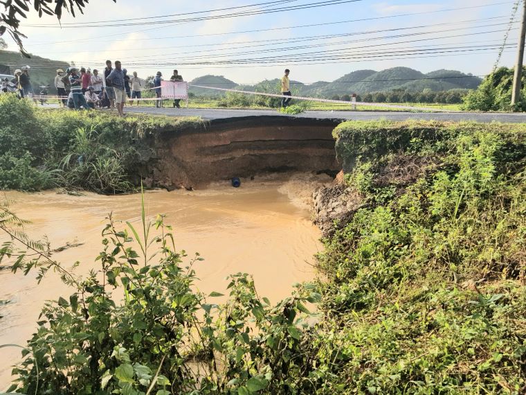 Vi tri bi sat lo thuoc tuyen duong huyet mach. Anh: Hoai Thanh