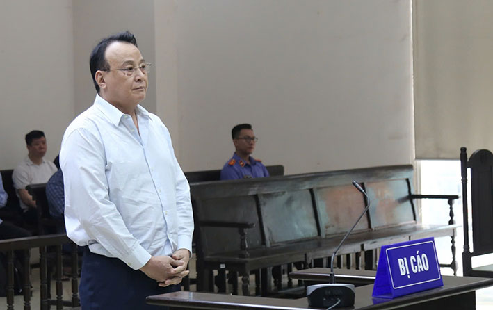 Chủ tịch Tập đoàn Tân Hoàng Minh - bị cáo Đỗ Anh Dũng tại phiên tòa phúc thẩm. Ảnh: Quang Việt