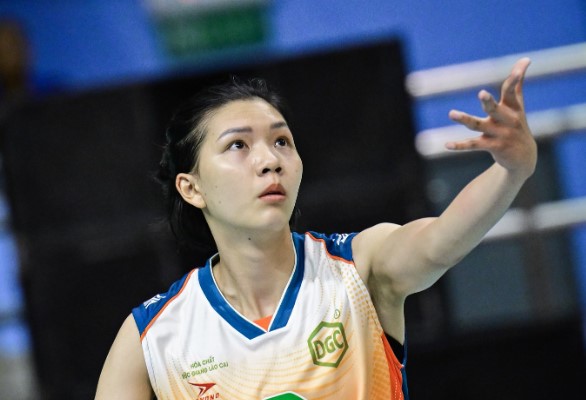 Volleyball middle blocker Tran Thi Bich Thuy. Photo: AVC