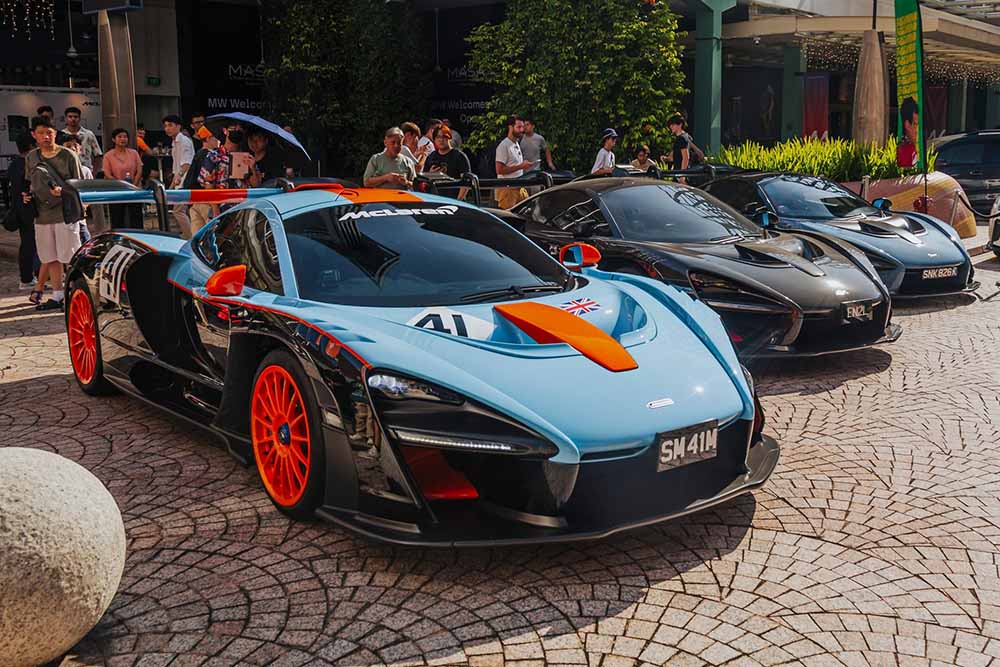 6 chiếc xe được sản xuất giới hạn McLaren Senna tụ họp ở Singapore. Ảnh: Ngọc Dũng