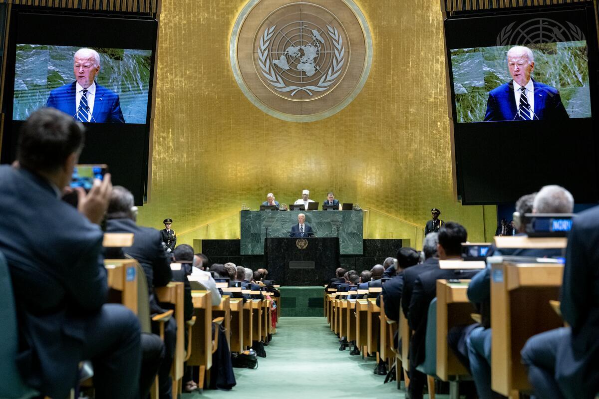 Tổng thống Mỹ Joe Biden phát biểu tại Đại hội đồng Liên Hợp Quốc ngày 24.9. Ảnh: UN