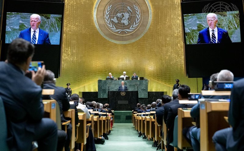 US President Joe Biden speaks at the United Nations General Assembly on September 24. Photo: UN