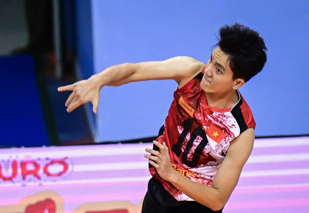 Đối chuyền Bích Tuyền có hiệu suất ghi điểm ấn tượng ở giải bóng chuyền vô địch các câu lạc bộ châu Á 2024. Ảnh: AVC