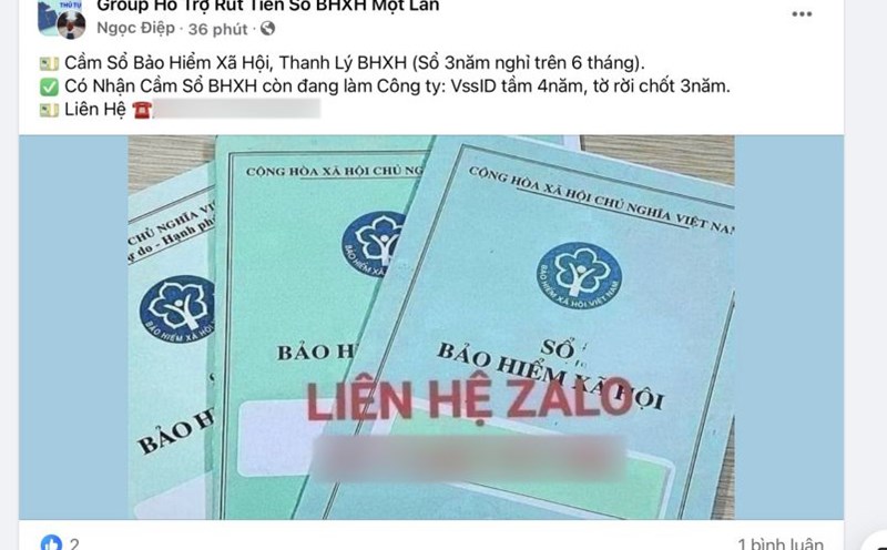 The buying and selling of social insurance books takes place openly on social networks. Photo: Luong Hanh