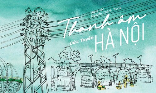 Nhạc sĩ Nguyễn Thành Trung giới thiệu bộ đôi sản phẩm viết về Hà Nội. Ảnh: NVCC