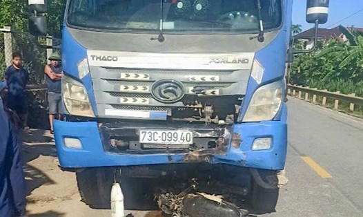 Hiện trường vụ tai nạn khiến một người tử vong. Ảnh: H. Sơn