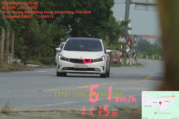 Cars were fined in Thai Binh. Photo: Thai Binh Provincial Police