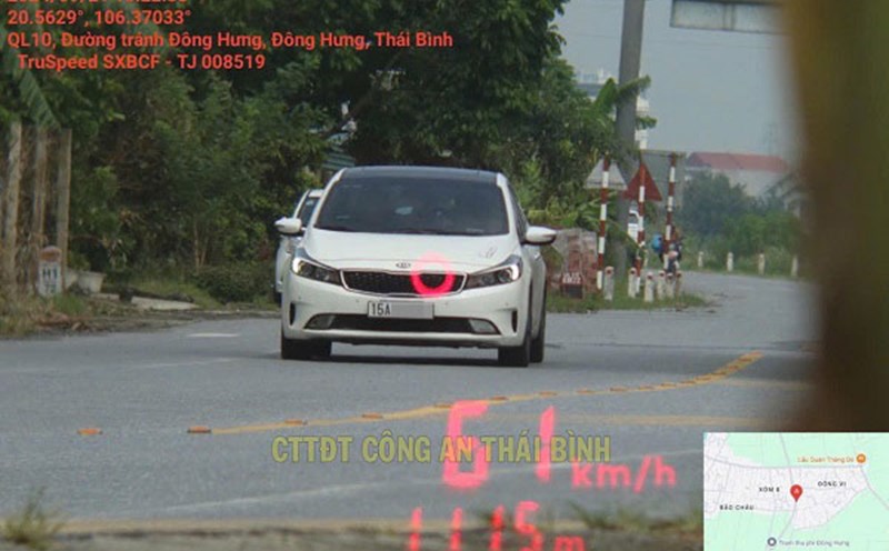 Cars were fined in Thai Binh. Photo: Thai Binh Provincial Police