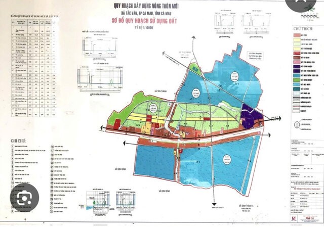 Bản đồ hiện trạng xã Tắc Vân, thành phố Cà Mau sẽ trở thành phường. Ảnh: Nhật Hồ