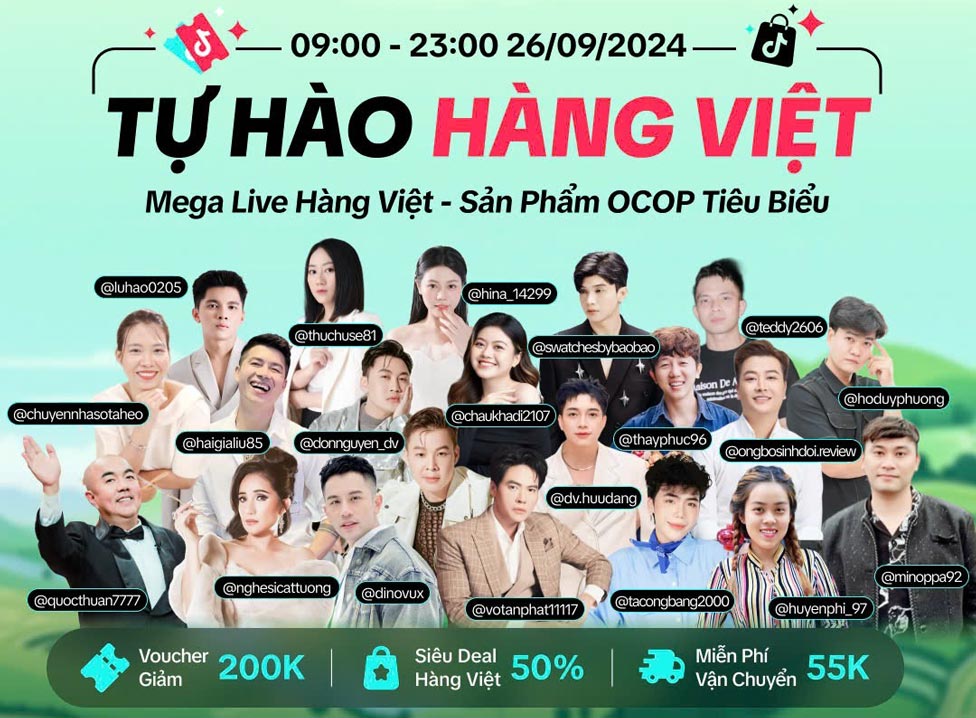 Mega Live event "Proud of Vietnamese products" with the theme "Mega Live Vietnamese products - Typical OCOP products" at Phu Tho Sports Stadium. Photo: Provided by the Organizing Committee