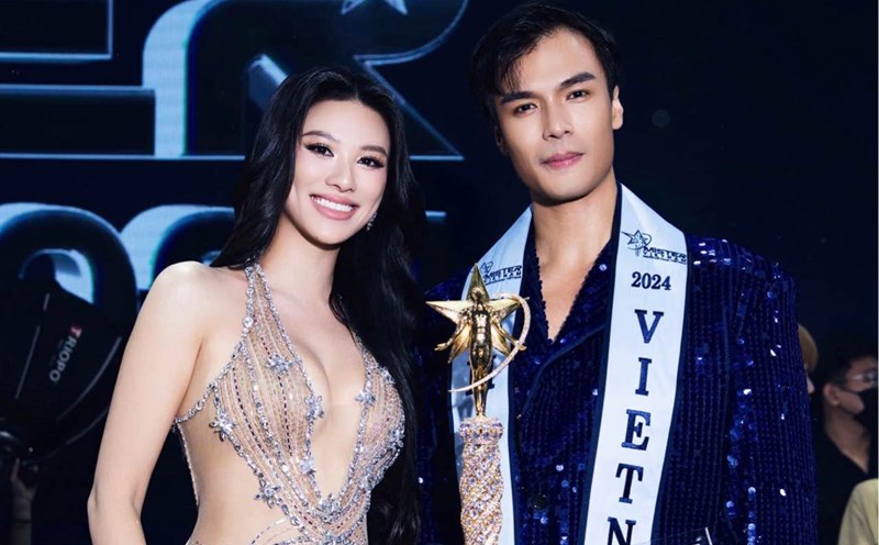 Runner-up Kim Duyen and Nguyen Manh Lan. Photo: NVCC