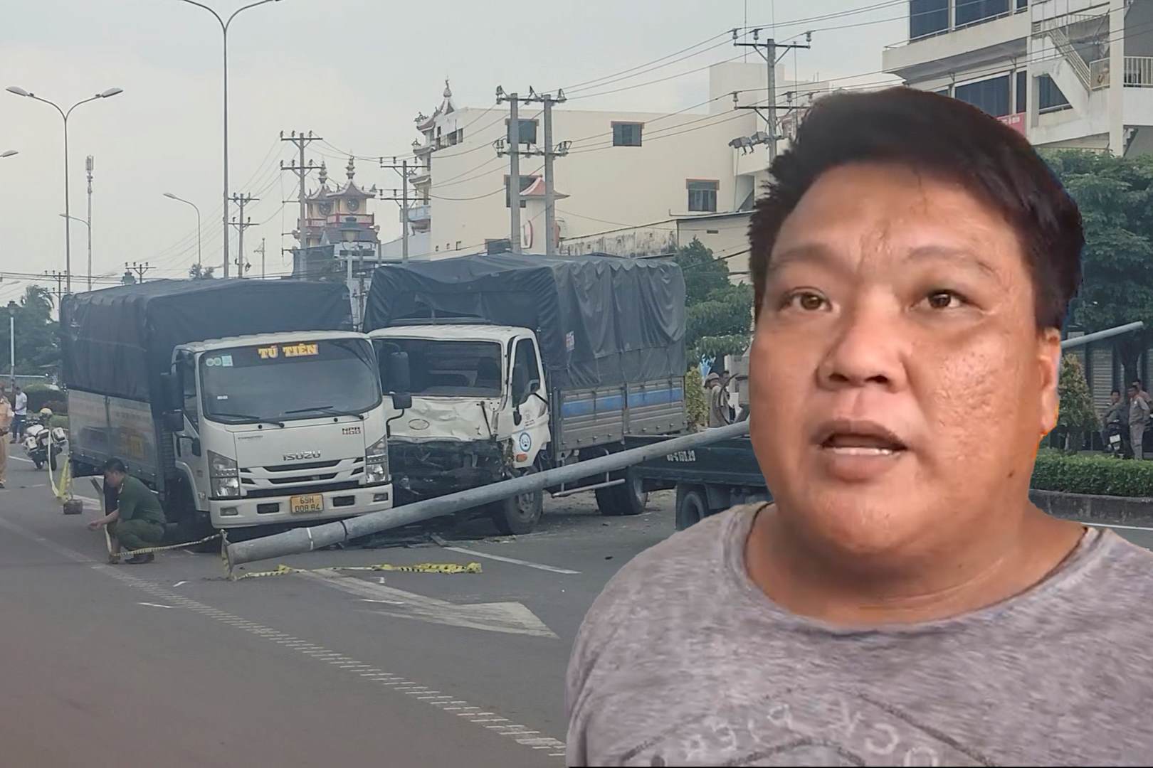 Mr. Nguyen Ngoc Thong (34 years old, Tra Noc ward, Binh Thuy district, Can Tho city) - witness of the incident. Photo: Ta Quang