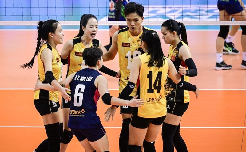 LPB Ninh Binh faces Kuanysh in the semi-finals of the 2024 Asian Volleyball Championship. Photo: AVC