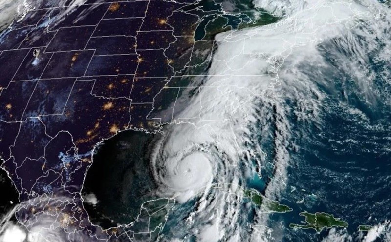 Satellite images on the morning of September 26 (local time) show Hurricane Helene approaching the coast of Florida, USA. Photo: NOAA