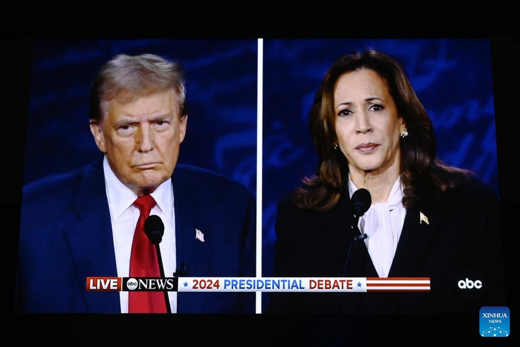 Mr. Donald Trump and Ms. Kamala Harris in the televised debate on September 10, 2024. Photo: Xinhua