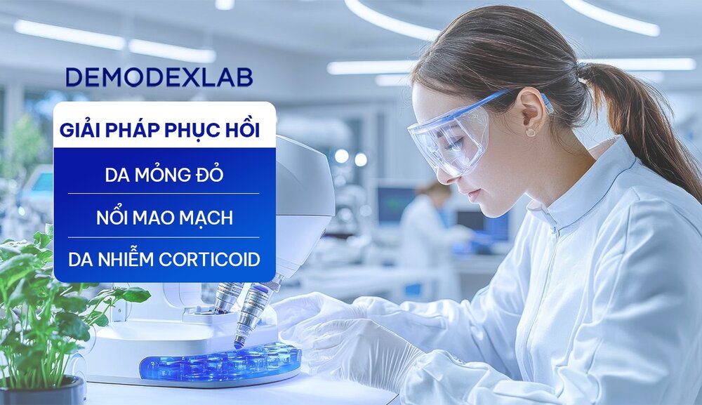 Doi ngu nghien cuu, trang thiet bi va may moc hien dai tai Demodexlab. Anh: Demodexlab