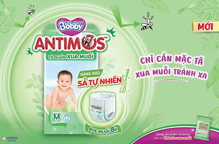 Bobby Antimos mosquito repellent diaper pants - one of two hot hits that Vietnamese mothers love. Photo: Photo: Diana Unicharm