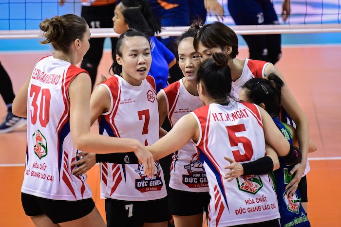 Duc Giang Chemicals competes in the 5th place match of the 2024 Asian Volleyball Championship. Photo: AVC