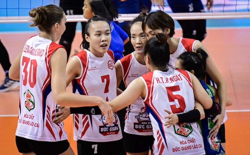 Duc Giang Chemicals competes in the 5th place match of the 2024 Asian Volleyball Championship. Photo: AVC