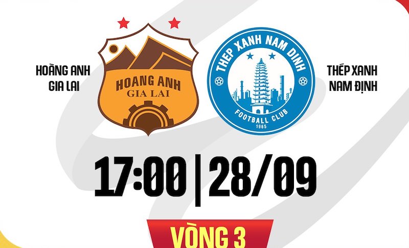 Hoang Anh Gia Lai meets Nam Dinh in round 3 of V.League 2024-2025. Photo: FPT Play