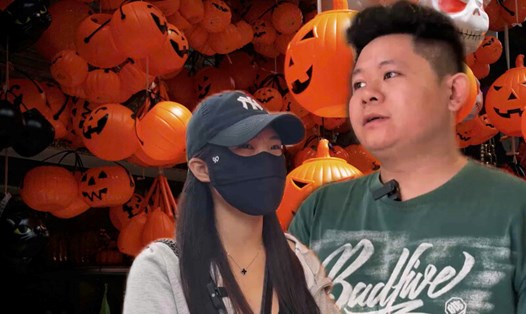 Halloween ảm đạm trên phố Hàng Mã. Ảnh: Huyền Trang