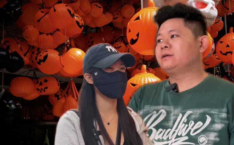 Gloomy Halloween on Hang Ma Street. Photo: Huyen Trang