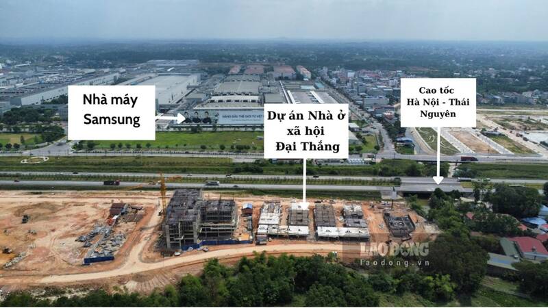 Dự án nhà ở xã hội tại TP Phổ Yên (Thái Nguyên). Ảnh: Lam Thanh