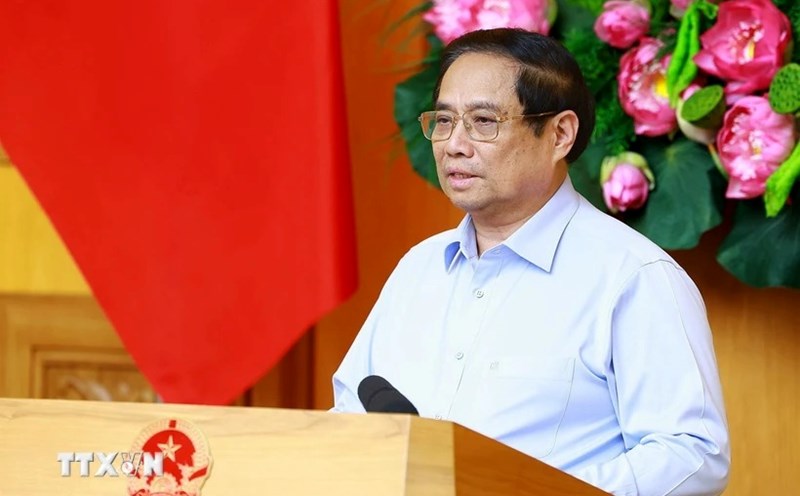 Prime Minister Pham Minh Chinh chairs a meeting of the Steering Committee to review and resolve problems in the system of legal documents. Photo: Duong Giang/VNA