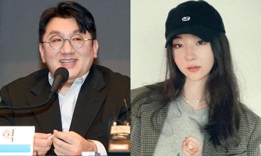 Chủ tịch HYBE Bang Si Hyuk và cựu CEO ADOR Min Hee Jin. Ảnh: Naver