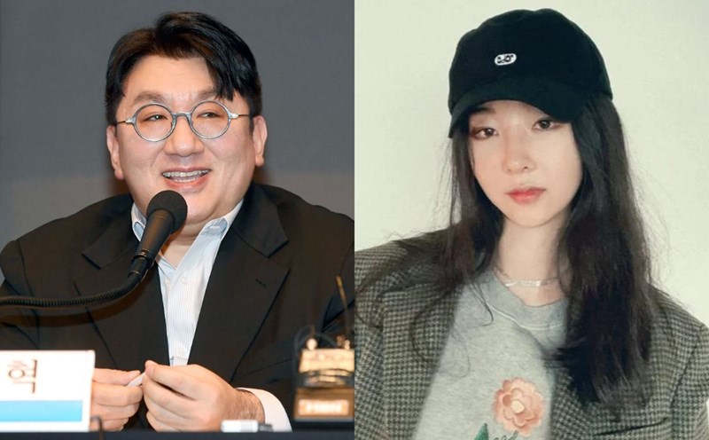 HYBE Chairman Bang Si Hyuk and former ADOR CEO Min Hee Jin. Photo: Naver