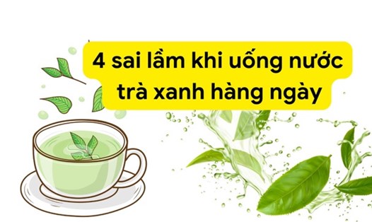 4 sai lầm khi uống nước trà xanh hàng ngày. Ảnh ghép: HƯƠNG SƠN