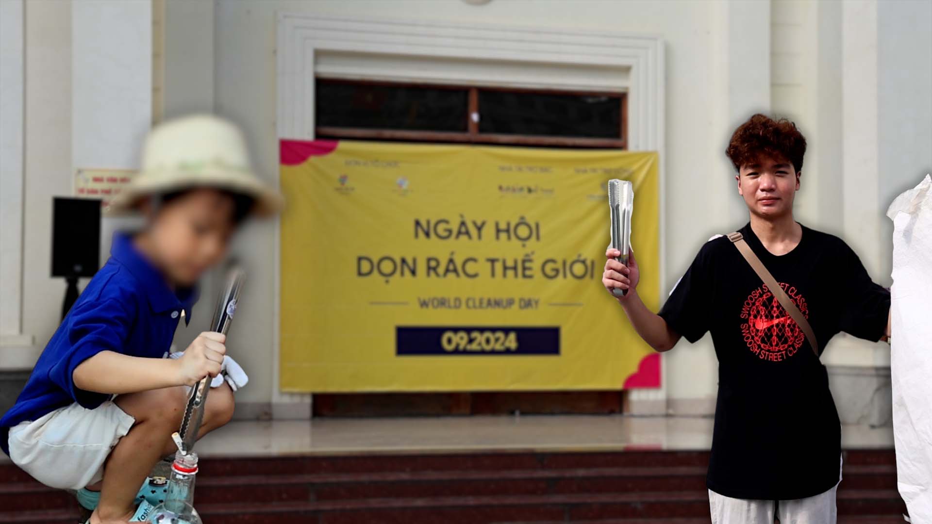 Young people in Hanoi brave the sun to clean up trash to protect the environment