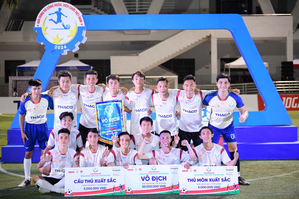 Đội Công đoàn Đồng Nai 1 đã vô địch vòng loại Giải bóng đá công nhân, viên chức Việt Nam khu vực TPHCM. Ảnh: Quang Định