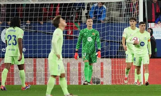 Barcelona đã nhận thất bại đầu tiên sau 7 trận thắng liên tiếp. Ảnh: AFP