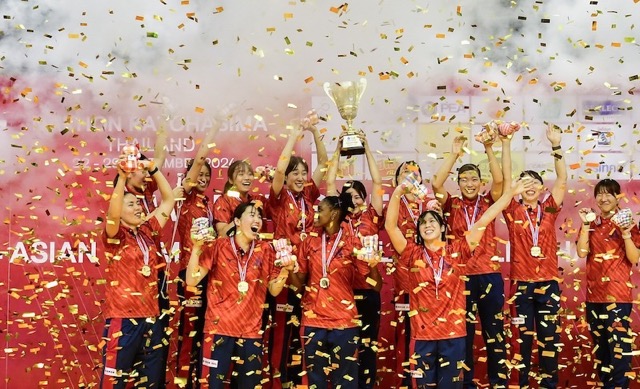 NEC Red Rockets won the 2024 Asian Women's Club Volleyball Championship. Photo: AVC