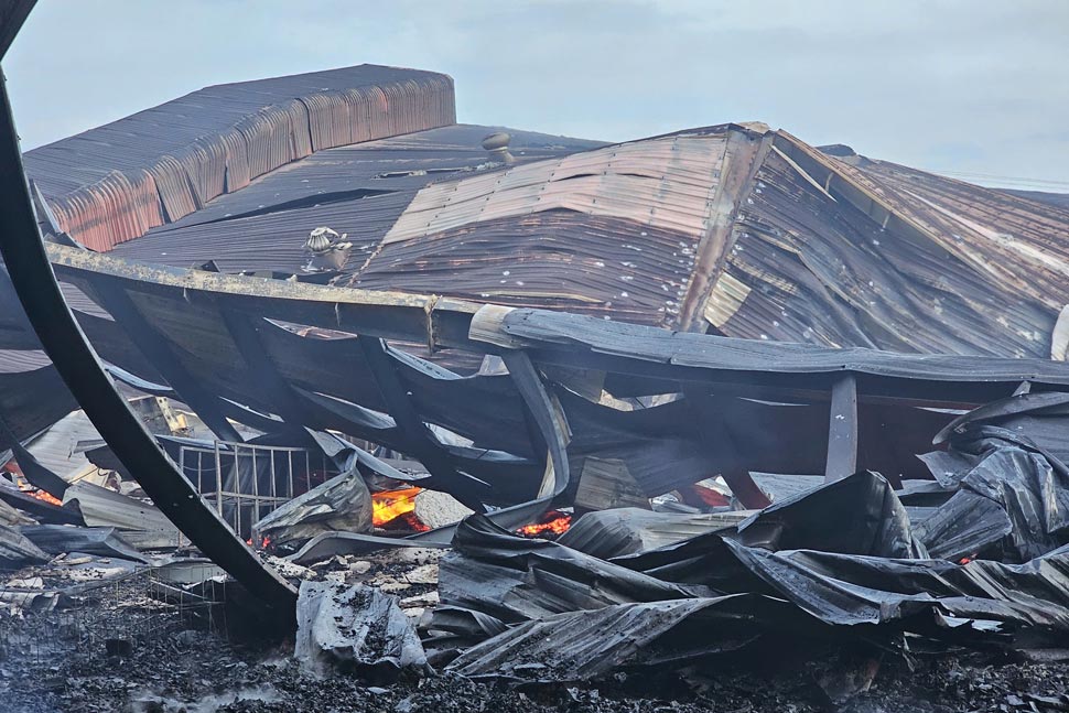 Fire scene at Phuoc Hung Joint Stock Company. Photo: Thanh Thanh