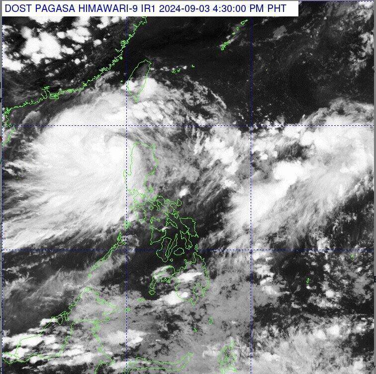Location of storm Yagi in the East Sea on the afternoon of September 3. Photo: PAGASA