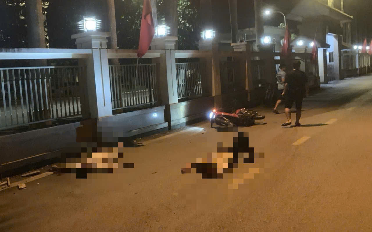 Hiện trường vụ tai nạn khiến 2 thanh niên thương vong. Ảnh: Minh Nguyễn