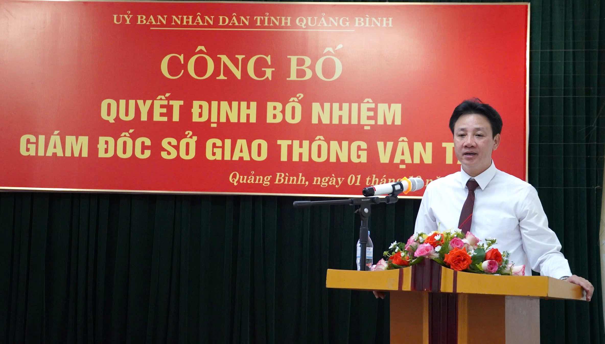 Ong Hoang Dang Cuong phat bieu nhan nhiem vu. Anh: T. Van