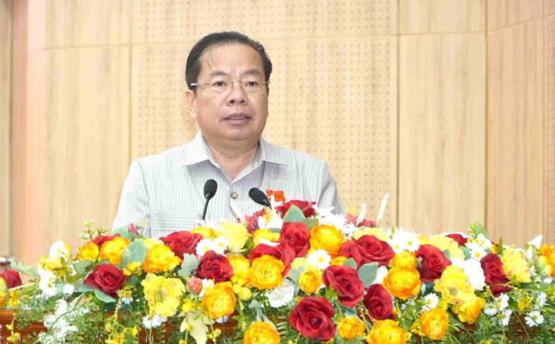 The Chairman of the People's Council of Kien Giang province emphasized the importance of the Resolution on the planned medium-term public investment plan for the 2026-2030 period. Photo: Nguyen Anh
