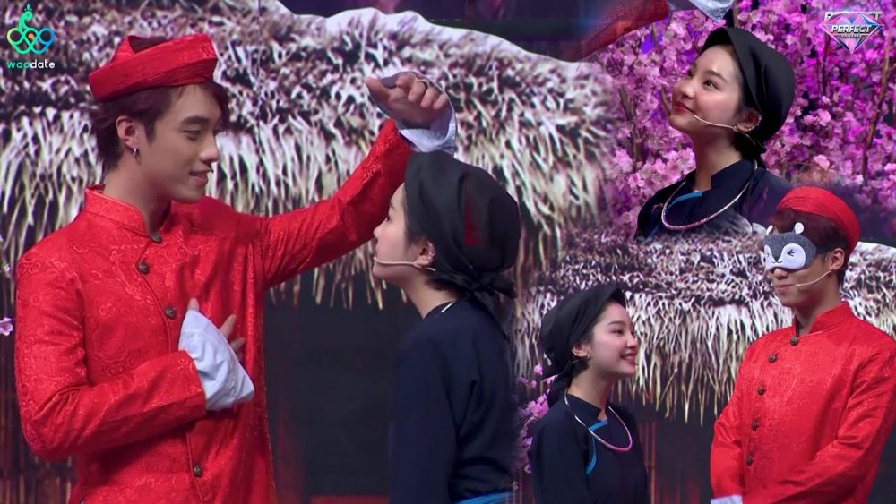 Thu Hà Ceri và Hải Đăng Doo trong một show hẹn hò. Ảnh: Nhà sản xuất