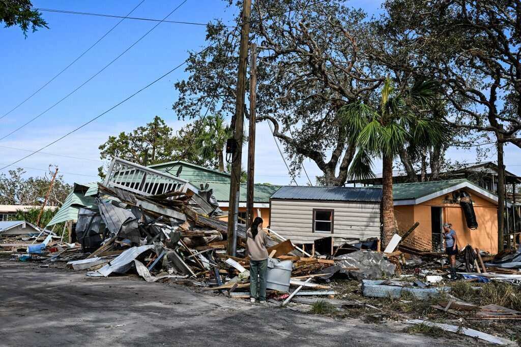 A house damaged after Hurricane Helene hit Horseshoe Beach, Florida, USA. Photo: AFP